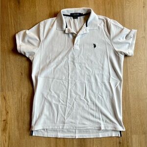 White US Polo Assn Polo Shirt, Size L